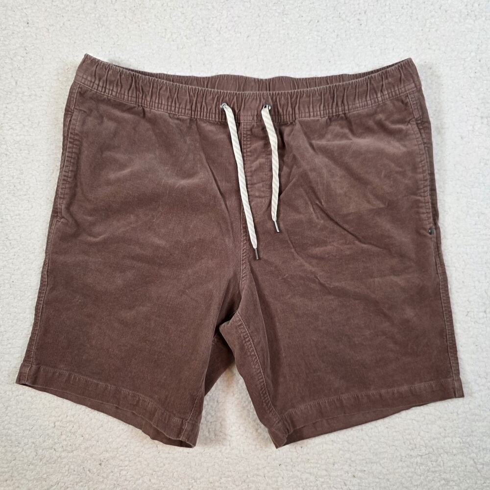 Vuori Optimist Shorts Mens XXL Performance Stretch Corduroy Pull On Brown V385